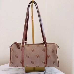 Vintage Dooney &‎ Burke Barrel Satchel Shoulder Bag  Papillion Style Purse Tan